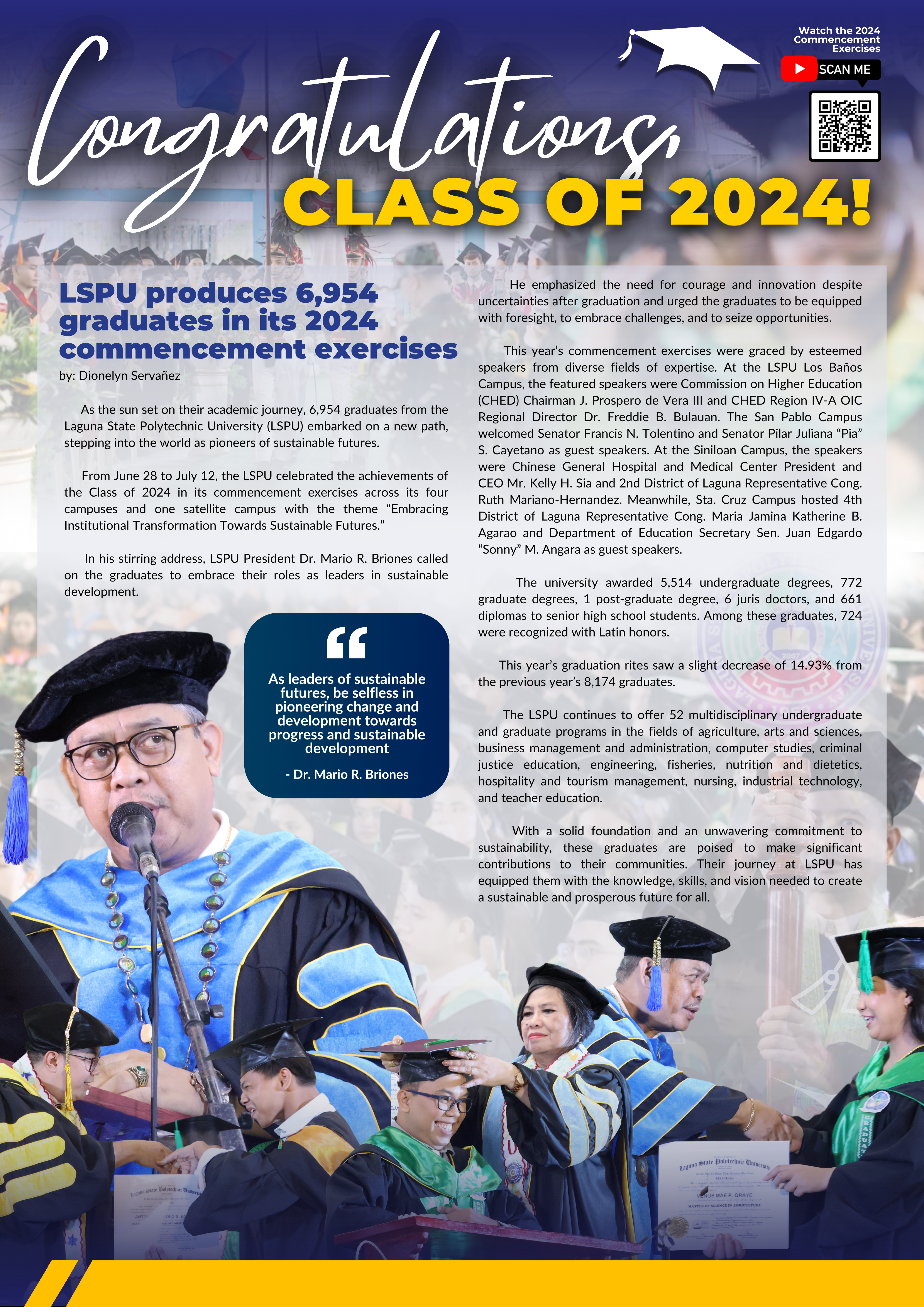 LSPU produces 6,954 graduates in its 2024 commencement exercises
